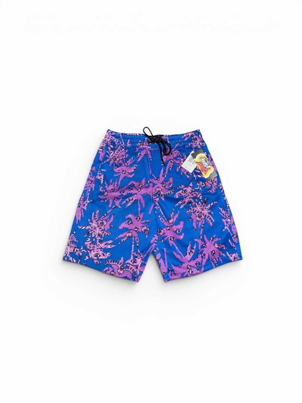 NWT Tropical Palm Swim Trunks Men’s Blue Purple Beach Shorts Summer Vacation